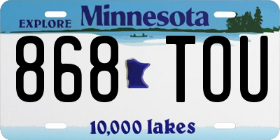 MN license plate 868TOU