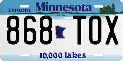 MN license plate 868TOX