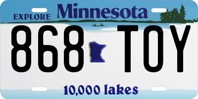 MN license plate 868TOY