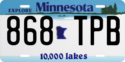 MN license plate 868TPB
