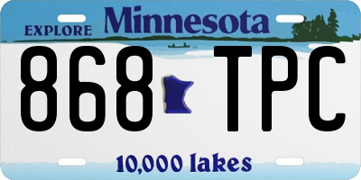 MN license plate 868TPC