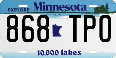 MN license plate 868TPO