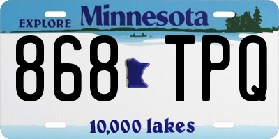 MN license plate 868TPQ