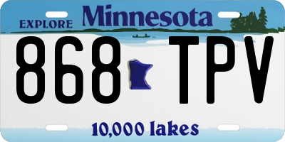 MN license plate 868TPV