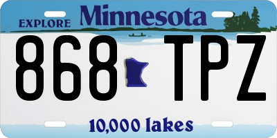 MN license plate 868TPZ