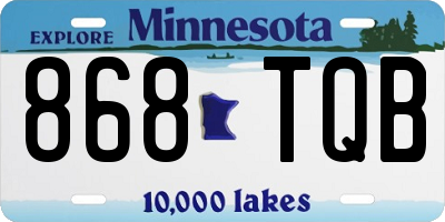 MN license plate 868TQB