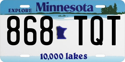MN license plate 868TQT
