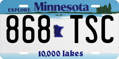 MN license plate 868TSC