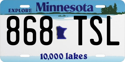 MN license plate 868TSL
