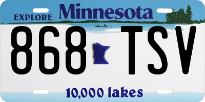 MN license plate 868TSV