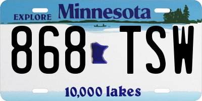 MN license plate 868TSW