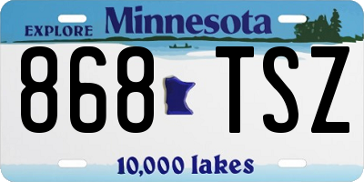 MN license plate 868TSZ