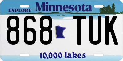 MN license plate 868TUK