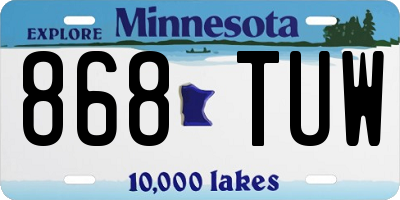 MN license plate 868TUW