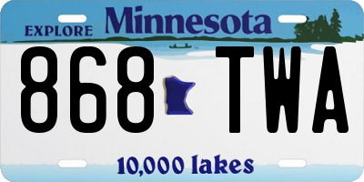 MN license plate 868TWA