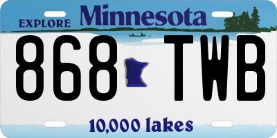 MN license plate 868TWB