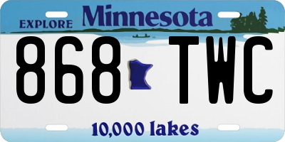 MN license plate 868TWC