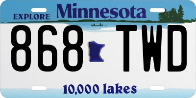 MN license plate 868TWD