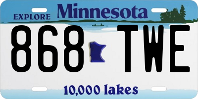 MN license plate 868TWE