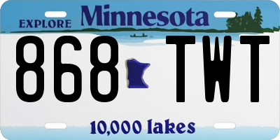 MN license plate 868TWT