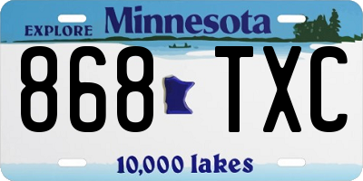 MN license plate 868TXC