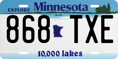 MN license plate 868TXE