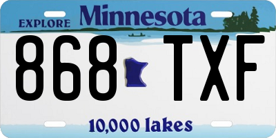 MN license plate 868TXF