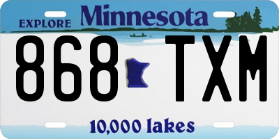 MN license plate 868TXM