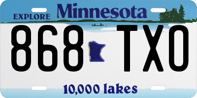 MN license plate 868TXO