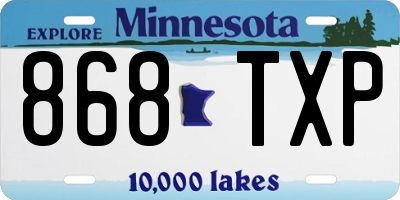 MN license plate 868TXP