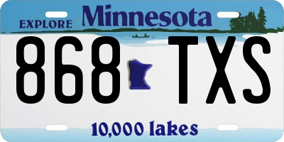 MN license plate 868TXS