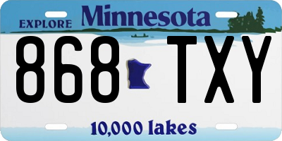 MN license plate 868TXY