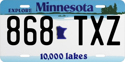 MN license plate 868TXZ