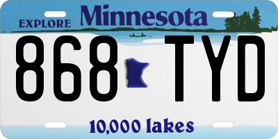 MN license plate 868TYD