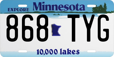 MN license plate 868TYG