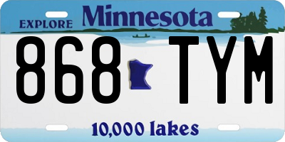 MN license plate 868TYM
