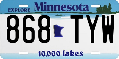 MN license plate 868TYW