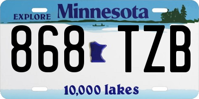 MN license plate 868TZB