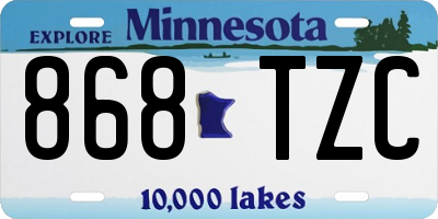 MN license plate 868TZC