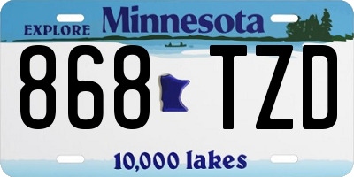 MN license plate 868TZD