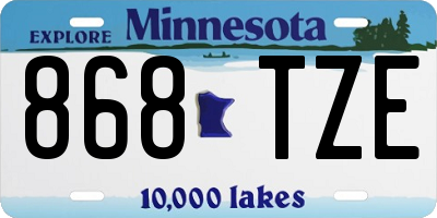 MN license plate 868TZE