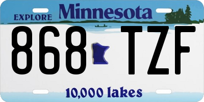 MN license plate 868TZF