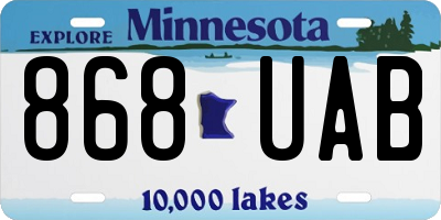 MN license plate 868UAB