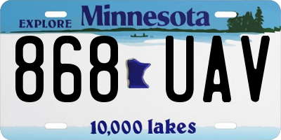 MN license plate 868UAV