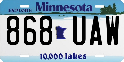 MN license plate 868UAW