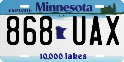 MN license plate 868UAX