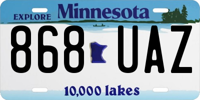 MN license plate 868UAZ