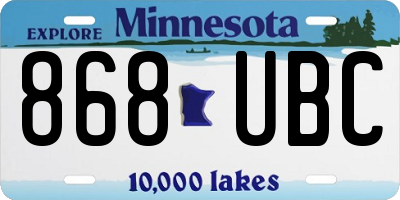 MN license plate 868UBC