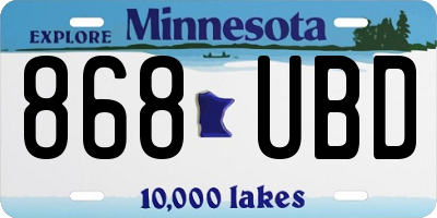 MN license plate 868UBD