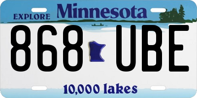 MN license plate 868UBE
